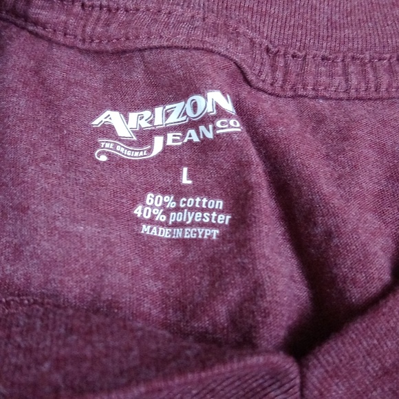 Arizona Jean Co Maroon Burgundy V Neck Short Sleeve T-shirt Top - Picture 5 of 7